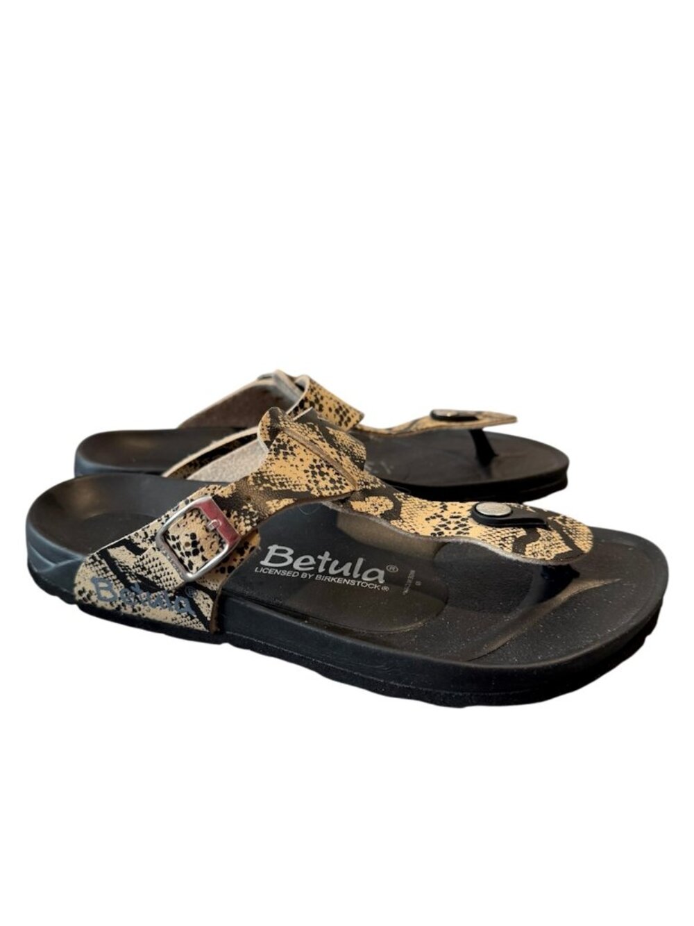 Betula by Birkenstock Thong Sandals EU 38 US 7 - 7.5 Snakeskin Comfort EUC